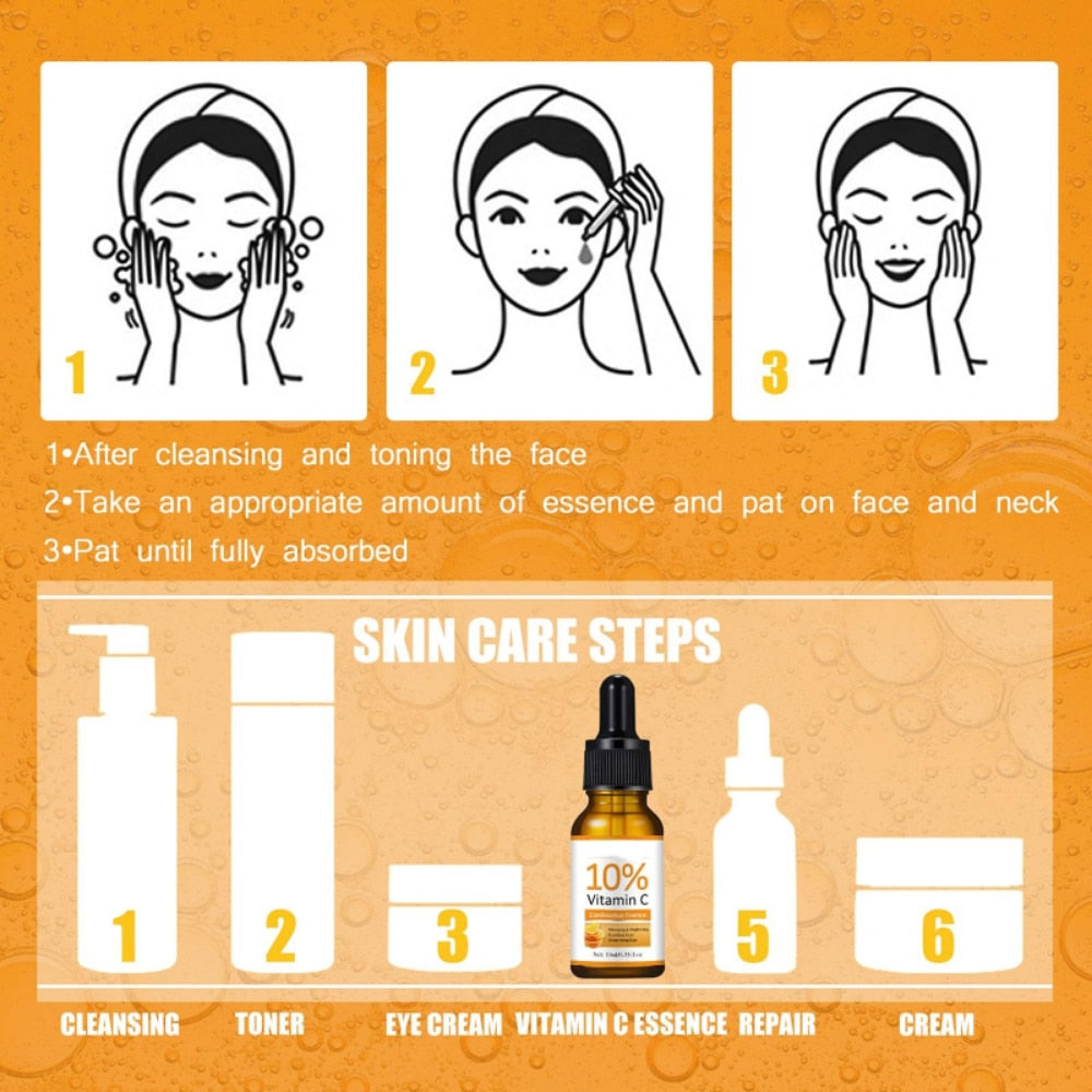 Vitamin C Serum for Face Whitening Facial Serum Hyaluronic Acid Dark Spot Remover Korean Skin Care Products Skincare