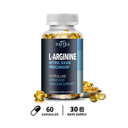 Daitea L-Arginine Supplement - For energy, strength and endurance support during exercise | Muscle Mass, Non-GMO