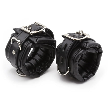 New Adjustable PU Leather Handcuffs Neck Collars,Soft Padded Hand Cuffs Ankle Cuffs,BDSM Cosplay Costumes Bondage Adults Sex Toy