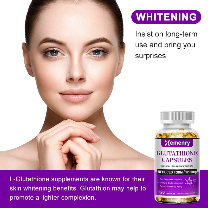 Xemenry Glutathione Capsules Collagen Antioxidant Anti-Aging Boosting Immunity Dull Skin Whitening Supplement Health