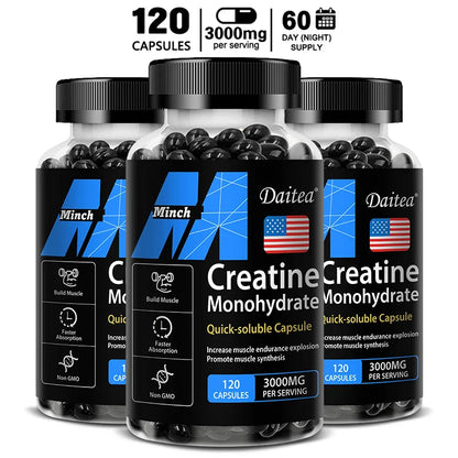 Creatine Monohydrate - 3,000 Mg Per Serving, Pre-workout Creatine To Help Build Muscle, Enhance Energy and Performance