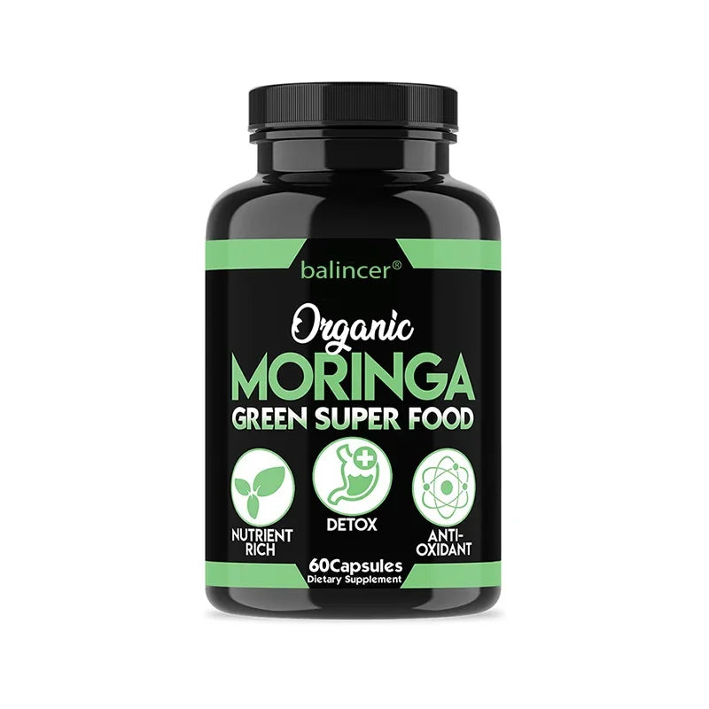 Moringa Capsules - Helps with Healthy Circulation of The Eyes, Brain and Digestive System, Fights Fatigue, and Improves Immunity