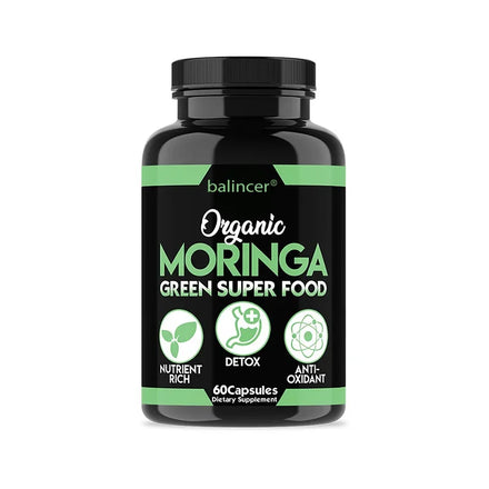 Moringa Capsules - Helps with Healthy Circulation of The Eyes, Brain and Digestive System, Fights Fatigue, and Improves Immunity