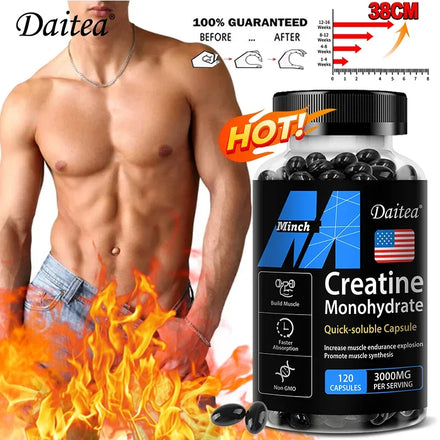 Creatine Monohydrate - 3,000 Mg Per Serving, Pre-workout Creatine To Help Build Muscle, Enhance Energy and Performance