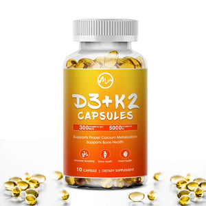 Minch Vitamin D3 with K2 Complex Supplement Health Care Non-GMO Formula 5000mg IU Vita D3 300 mcg Vitamin K2 Body Function Tools