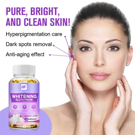 BEWORTHS Vegan Whitening Capsules Prevent Melanin Precipitation Effectively Remove Freckles Brighten Skin Glutathione Supplement