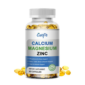 Catfit 3-IN-1 Calcium Magnesium &Zinc Capsule Vitamin D3 Bones &Teeth Daily Easily Absorbed Minerals supplement Dietary in Pakistan