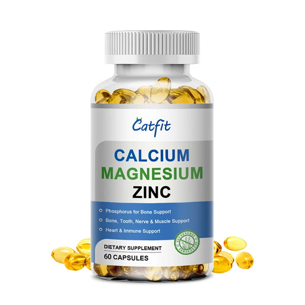 Catfit 3-IN-1 Calcium Magnesium &Zinc Capsule Vitamin D3 Bones &Teeth Daily Easily Absorbed Minerals supplement Dietary in Pakistan in Pakistan