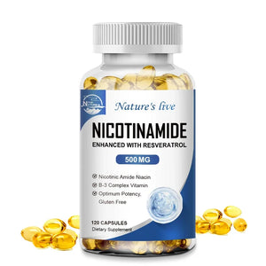 NATURE'S LIVE Nicotinamide Resveratrol 500MG, Anti-aging NAD Supplement 120/240/480 Capsules