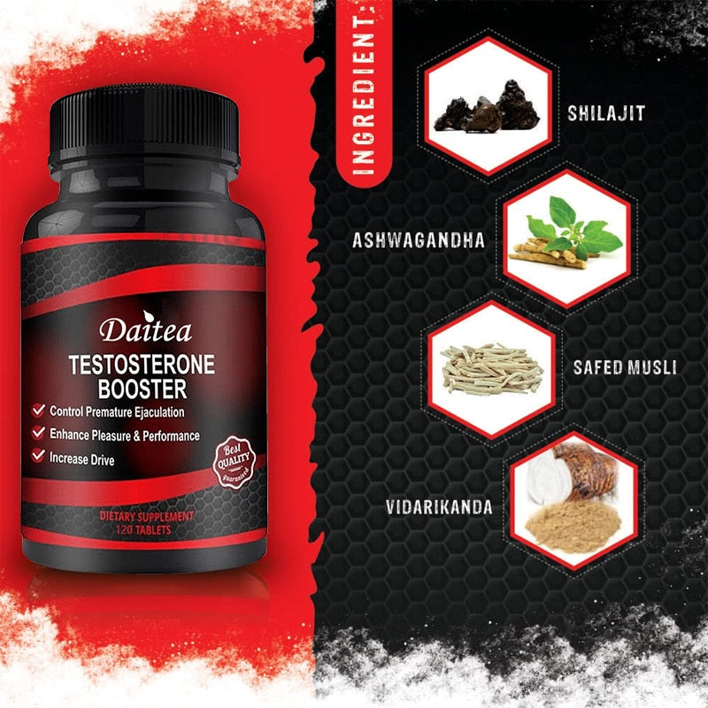 Daitea Testosterone Booster for Men - Testosterone Supplements for Health, Energy & Endurance, Muscle Mass