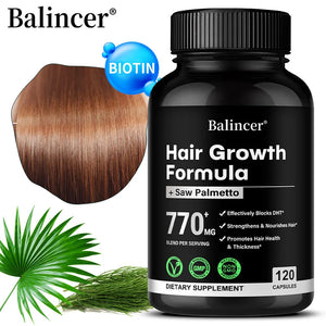 Saw Palmetto Capsules - with Multivitamins, Biotin, Promotes Hair Growth, Hair Loss, Promotes Hair Thickness and Overall Health