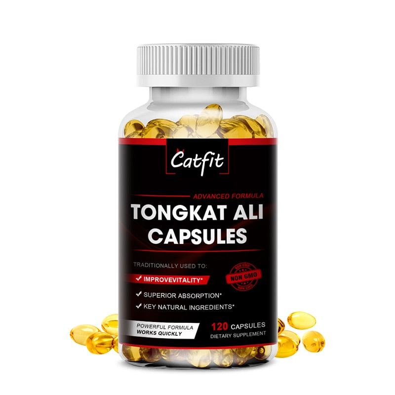 Catfit Powerful Tongkat Ali Capsules Anti-fatigue Contains Dietary Fiber Potency Kidney Health Male Energy Supplement For Men