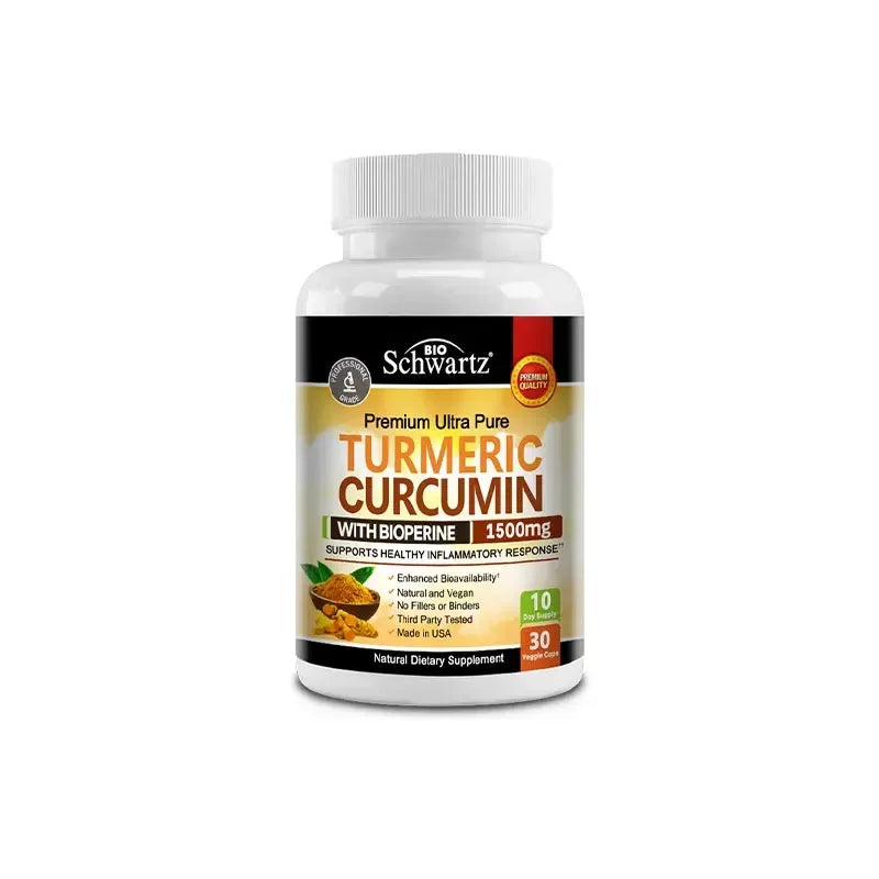 Curcumin with BioPerine 1500mg | Turmeric Capsules with Black Pepper, Joint Health Dietary Supplement Vegetarian