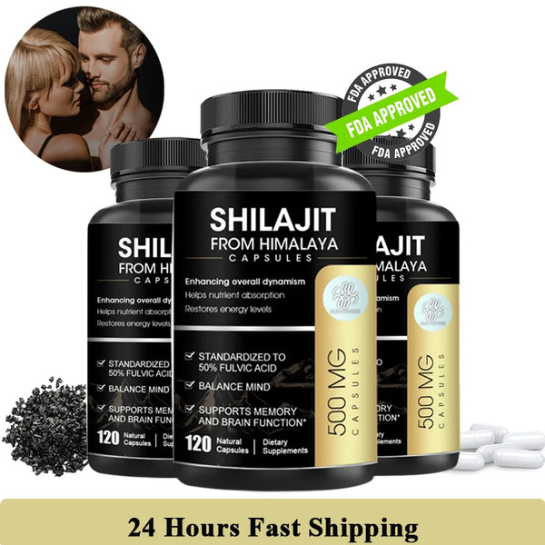 Golden Pure Himalayan Shilajit Supplement with Ginseng and Humic & 50% Fulvic Acid & 85+Trace Minerals Complex FOR Brain& Energy in Pakistan in Pakistan