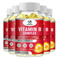 Yimiduk Vitamin B Complex Capsule Help Relieve Fatigue, Improve Digestion, Reduce Stress, Better Mood Support, Immune Supplement