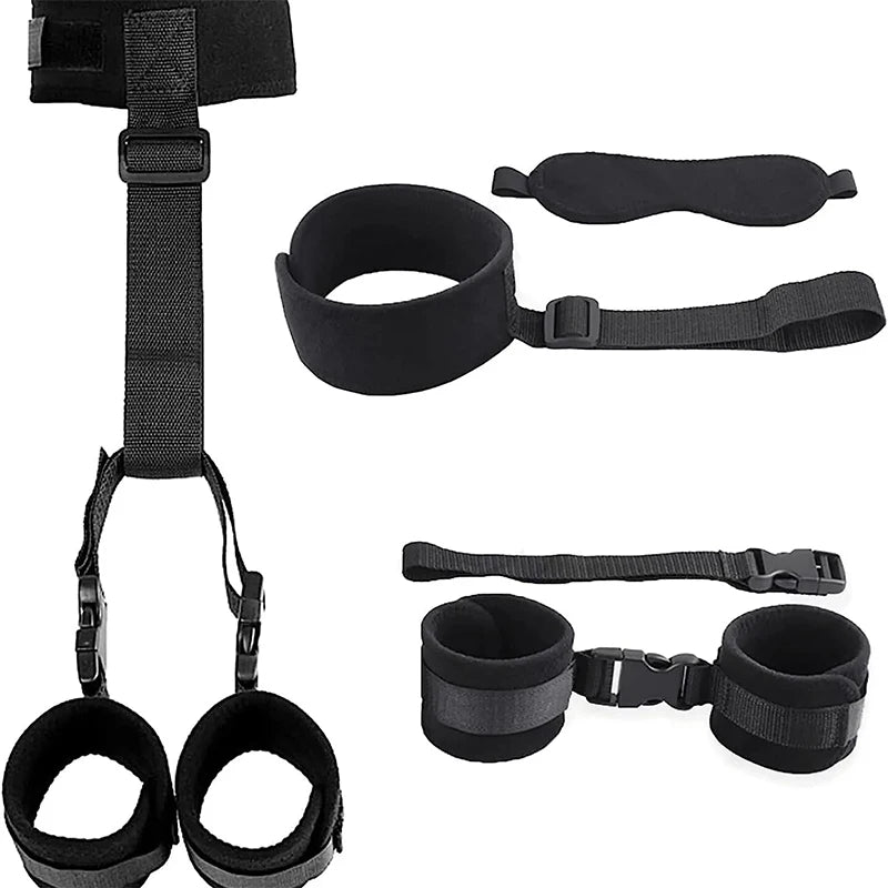 Adjustable Bdsm Handcuffs Blindfold Women Bondage Collar