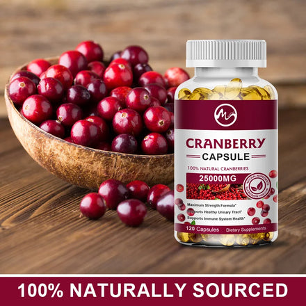 Minch Organic Cranberry Extract Supports Urinary System Health Bladder Health Potent Antioxidant Rich Vita C Capsule Supplement