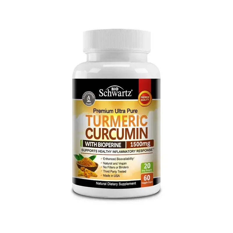Curcumin with BioPerine 1500mg | Turmeric Capsules with Black Pepper, Joint Health Dietary Supplement Vegetarian