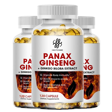 Korean Red Panax Male Energy Supplement Ginseng Ginkgo Biloba Ashwagandha for Focus, Memory, Brain, kidney