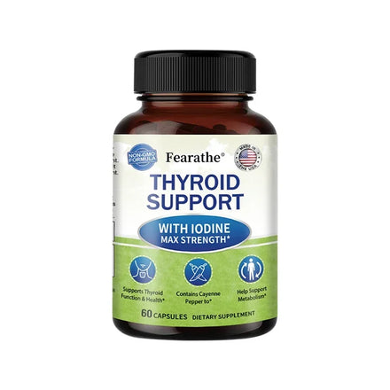 Maximum Strength Iodine Capsules - Thyroid Support Supplement, Helps Metabolism, For Thyroid Function and Health