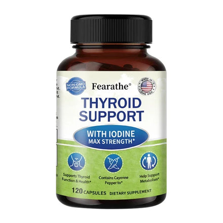 Maximum Strength Iodine Capsules - Thyroid Support Supplement, Helps Metabolism, For Thyroid Function and Health