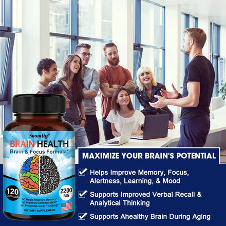 Soomiig Brain Supplement – Boosts Brain Function, Immunity, Helps Improve Memory, Intelligence and Concentration.
