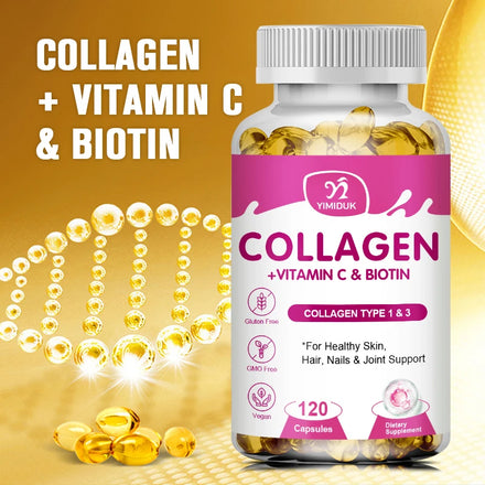 Biotin Vitamins With Collagen Capsule Whitening Skin Care Anti Aging Vitamins C Hair Growth Supplement in Pakistan