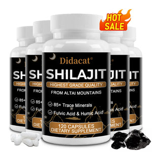 Shilajit Pure Himalayan Organic Shilajit Resin with 85+ Trace Minerals and Fulvic Acid, Humic Acid for Men and Women, Non-GMO