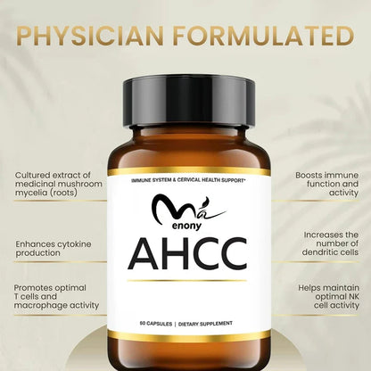AHCC active compound, 1100mg shiitake mushroom supplement, natural immune support for men and women, 60 vegetarian capsules