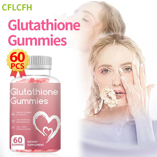 Glutathione Gummies Dietary Supplements Collagen Protein Antioxidant Skin Whitening Brightening Hair Growth Nail Health Support in Pakistan in Pakistan