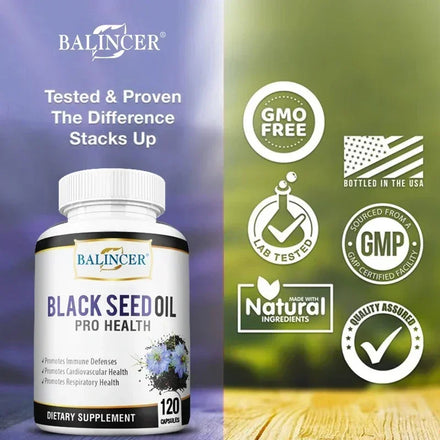 Black Cumin Seed Oil - Supports Immune Defense, Cardiovascular, Respiratory Health, 120 Capsules, Dietary Supplement