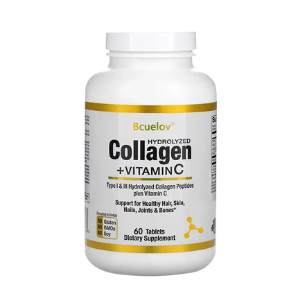 bcuelov Hydrolyzed Collagen Peptides - Nutritional Supplement for Healthy Hair, Skin and Nails