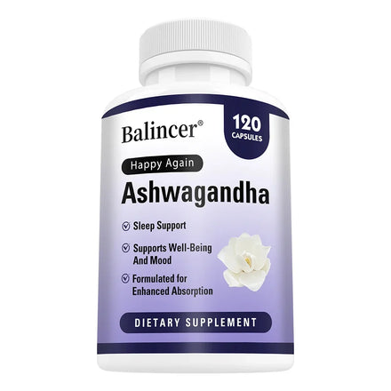 Ashwagandha + Black Pepper Extract Capsules - Helps Mood Reduce Anxiety and Stress,  Improving Sleep, Brain Health Supplement