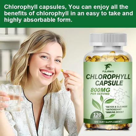 Chlorophyll Capsules Detox Cleanse, Greens Supplements- Chlorophyll Capsules -Ultra High Absorption
