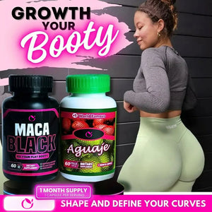 HUGE BUTT GROWING: Aguaje Curvy Fruit + Black Maca Root Pills- 100% Natural Way