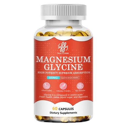 Magnesium Glycinate capsules - Vitamin D & B6, CoQ10, Magnesium Supplement calcium for Relaxation, Cognition and Sleep Quality