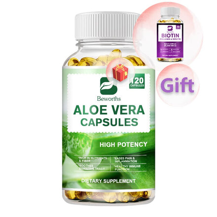 BW Aloe Vera Supplement Fat Burning Digestion Health Support Regulating Blood Sugar for Women&Man Health Multivitamin Capsule