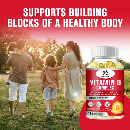 Yimiduk Vitamin B Complex Capsule Help Relieve Fatigue, Improve Digestion, Reduce Stress, Better Mood Support, Immune Supplement