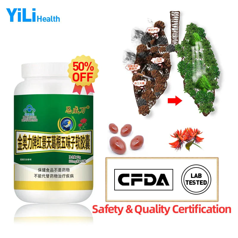 Lung Capsules Asthma Mucus Respiratory System Rhodiola Pueraria Mirifica Schisandra Chinensis Supplements