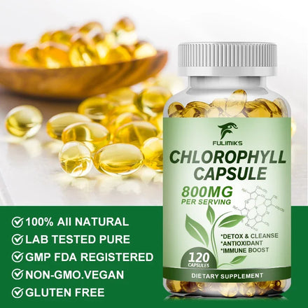 Chlorophyll Capsules Detox Cleanse, Greens Supplements- Chlorophyll Capsules -Ultra High Absorption