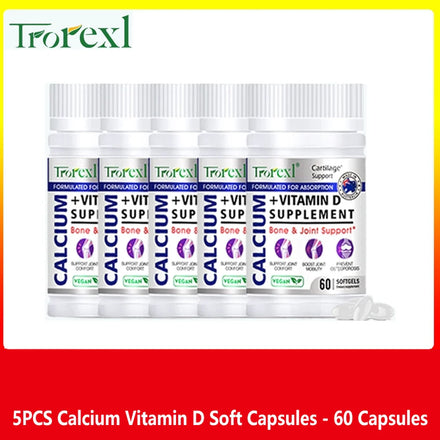 Trorexl Height Growth Pills Calcium Supplement Vitamin D3 Vegetarian Softgels Help Grow Taller,Immune & Bone Health Healing