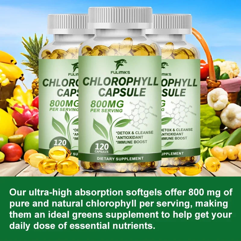 Chlorophyll Capsules Detox Cleanse, Greens Supplements- Chlorophyll Capsules -Ultra High Absorption
