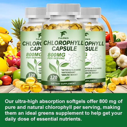 Chlorophyll Capsules Detox Cleanse, Greens Supplements- Chlorophyll Capsules -Ultra High Absorption