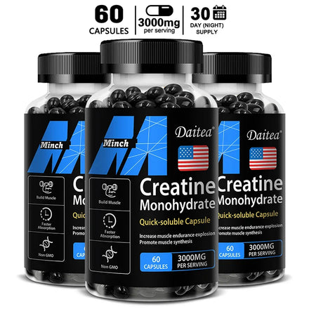 Creatine Monohydrate - 3,000 Mg Per Serving, Pre-workout Creatine To Help Build Muscle, Enhance Energy and Performance