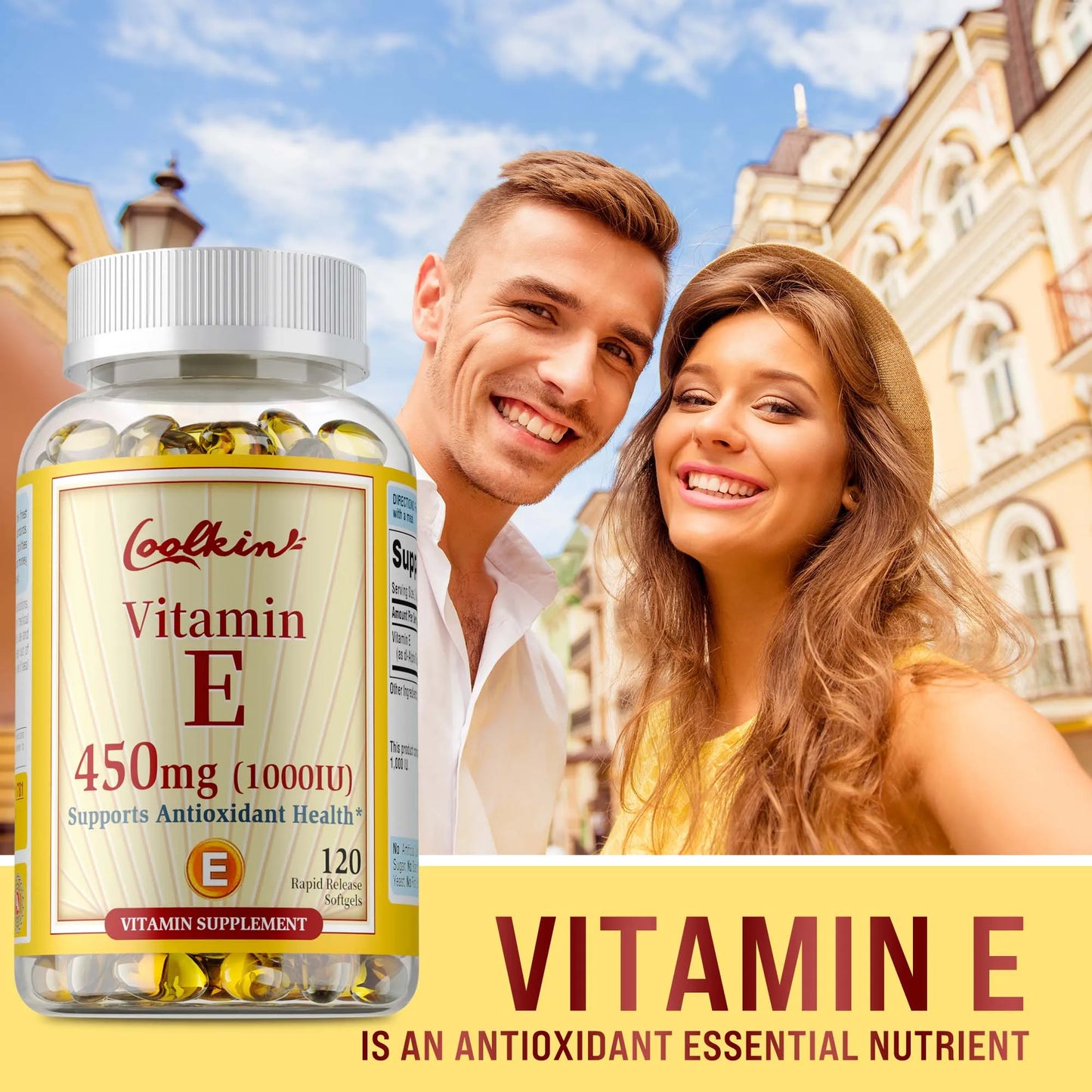 Natural Vitamin E Capsules 450 Mg, Supports Immune Function, Antioxidant Dietary Supplement for Men and Women