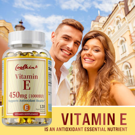 Natural Vitamin E Capsules 450 Mg, Supports Immune Function, Antioxidant Dietary Supplement for Men and Women