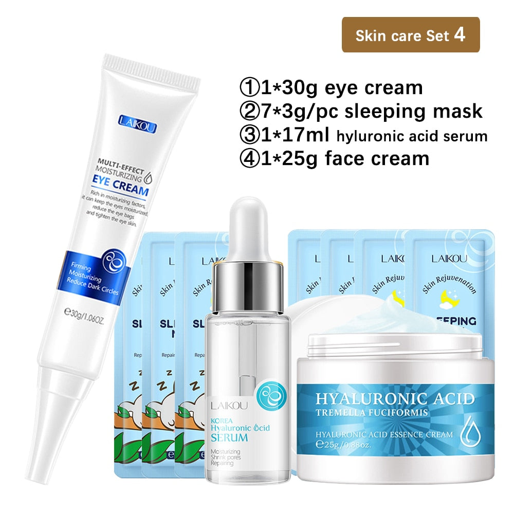 Snail Collagen Face Cream 24K Gold Serum Eye Cream Anti Aging Beauty Facial Skin Care Set Whitening Day Cream Skincare Produtc