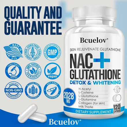 NAC+Glutathione - Skin Rejuvenation, Detoxification, Whitening, Liver Health Support, Immunity, Antioxidant Supplement in Pakistan