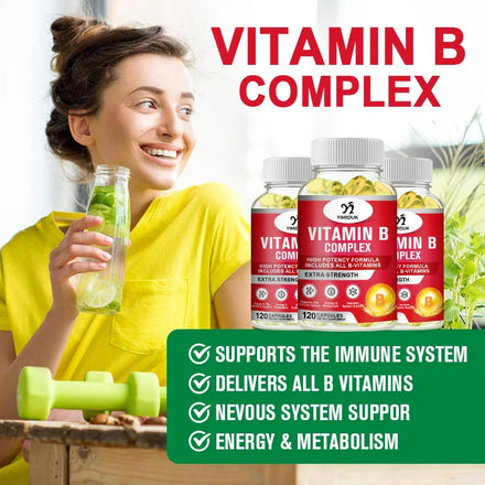 Yimiduk Vitamin B Complex Capsule Help Relieve Fatigue, Improve Digestion, Reduce Stress, Better Mood Support, Immune Supplement