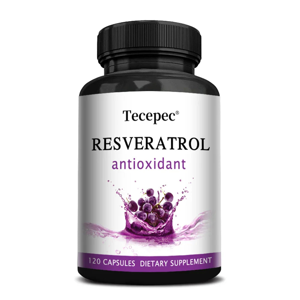 Tecepec RESVERATROL Antioxidant - Supports Healthy Immunity, Brain, Digestion and Cardiovascular Function, Promotes Smooth Skin